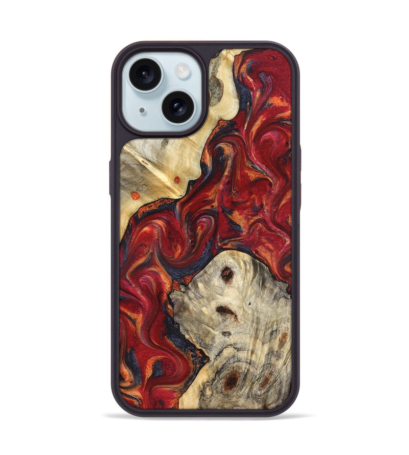 iPhone 15 Wood Phone Case - Verona (Red, 824955)