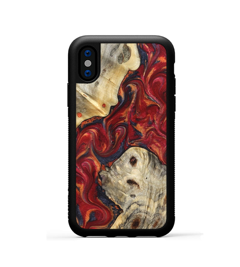 iPhone Xs Wood Phone Case - Verona (Red, 824955)