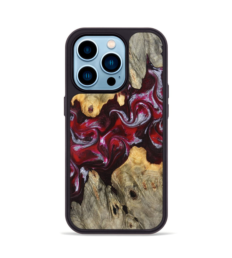 iPhone 14 Pro Wood Phone Case - Ensley (Red, 824960)