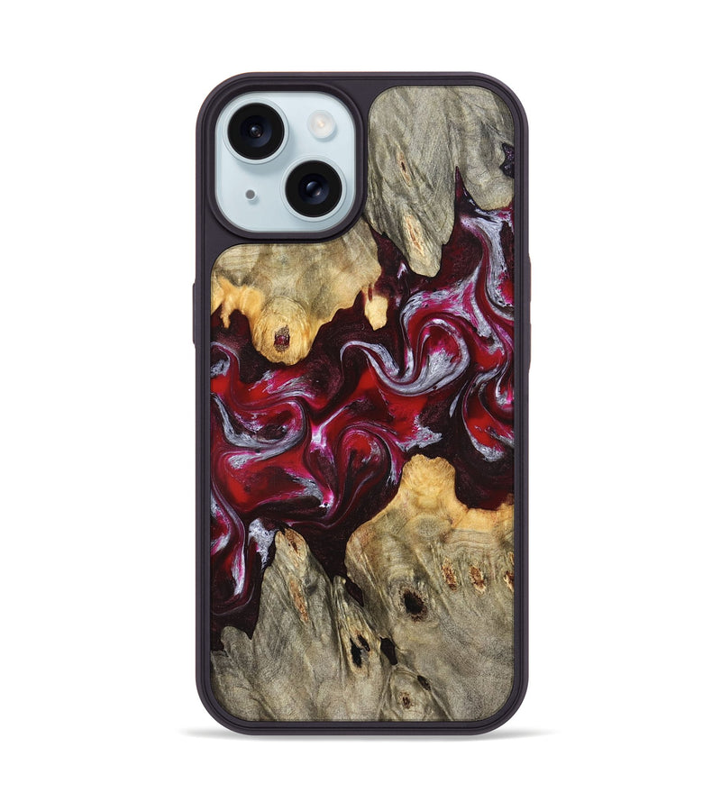 iPhone 15 Wood Phone Case - Ensley (Red, 824960)