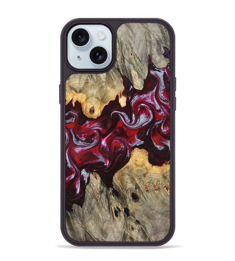 iPhone 15 Plus Wood Phone Case - Ensley (Red, 824960)