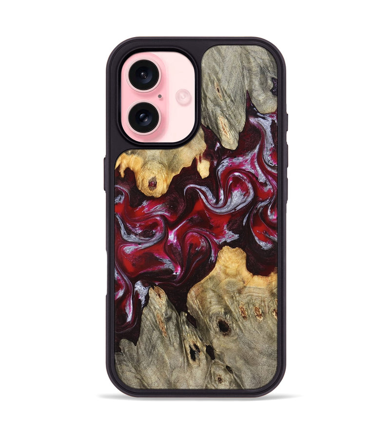iPhone 16 Wood Phone Case - Ensley (Red, 824960)