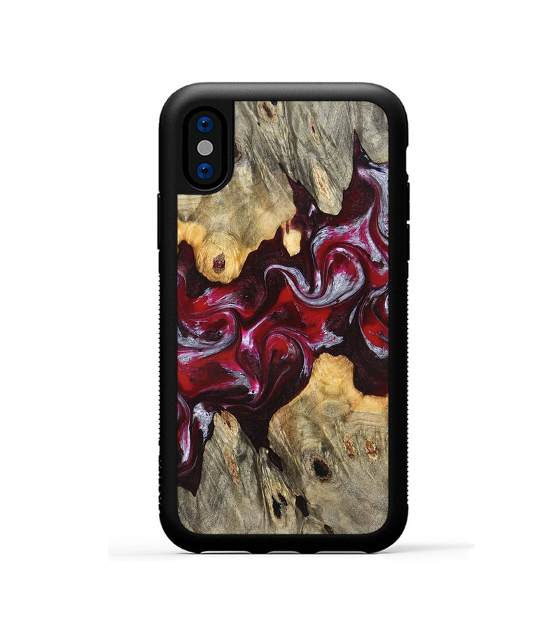 iPhone Xs Wood Phone Case - Ensley (Red, 824960)