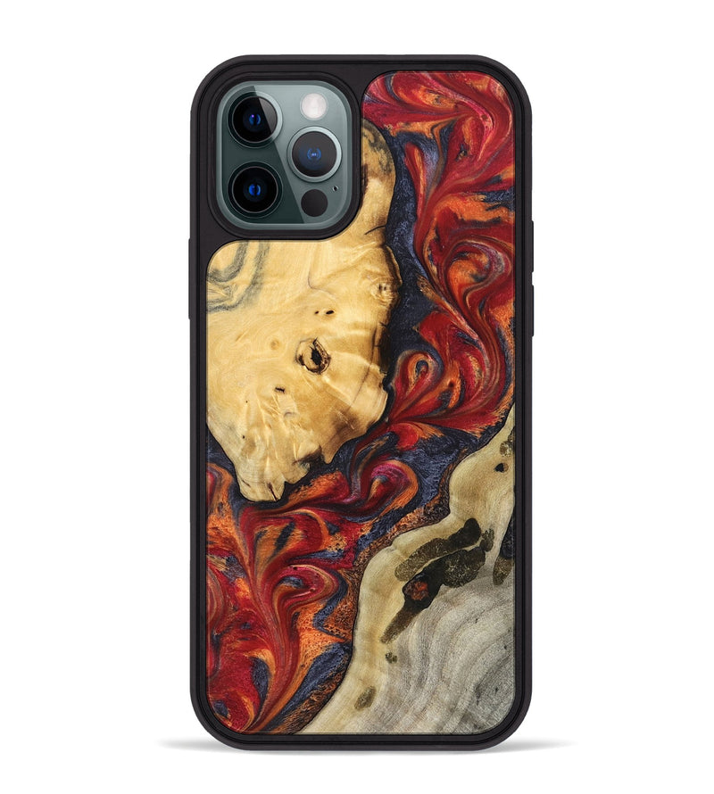 iPhone 12 Pro Max Wood Phone Case - Carrol (Red, 824962)