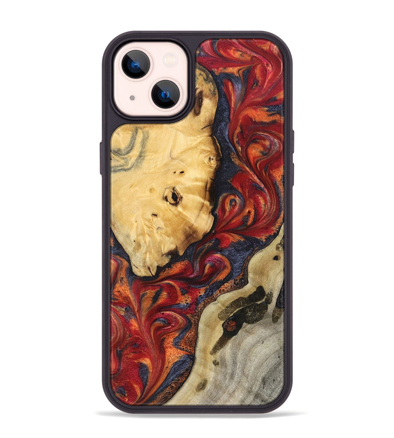 iPhone 14 Plus Wood Phone Case - Carrol (Red, 824962)