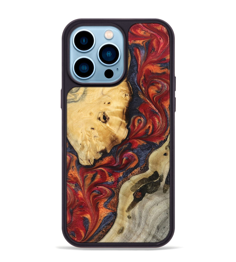 iPhone 14 Pro Max Wood Phone Case - Carrol (Red, 824962)