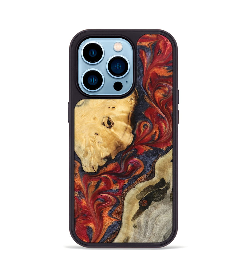 iPhone 14 Pro Wood Phone Case - Carrol (Red, 824962)