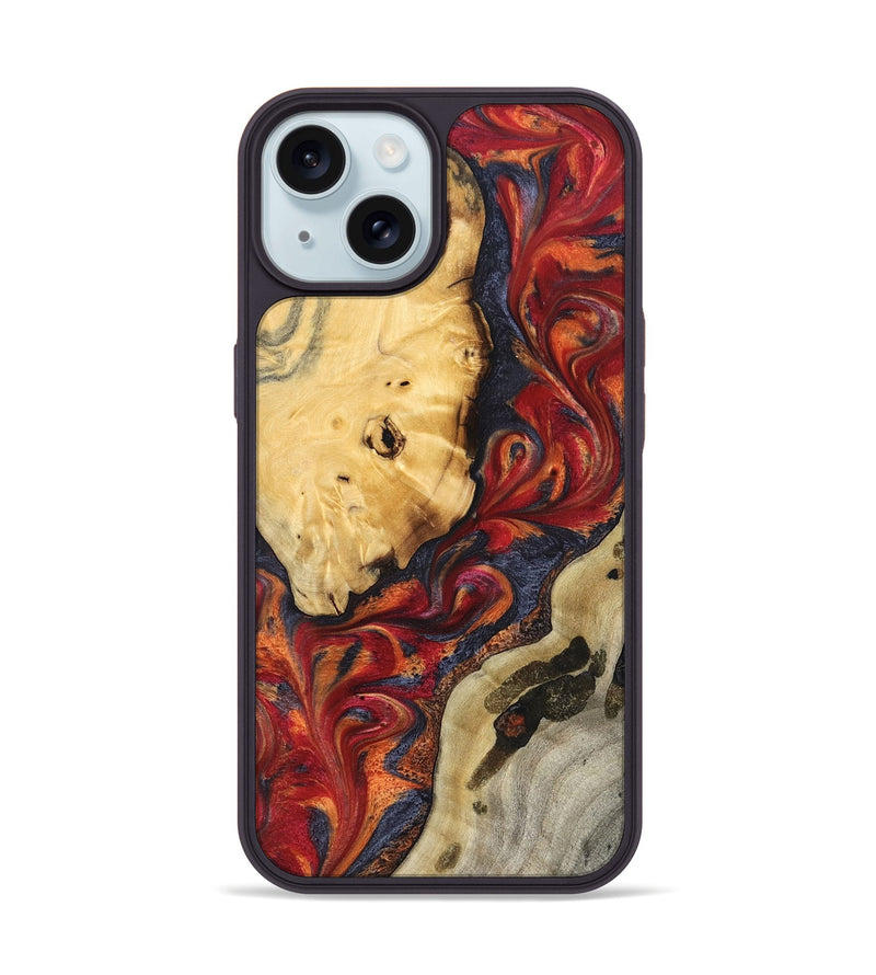 iPhone 15 Wood Phone Case - Carrol (Red, 824962)