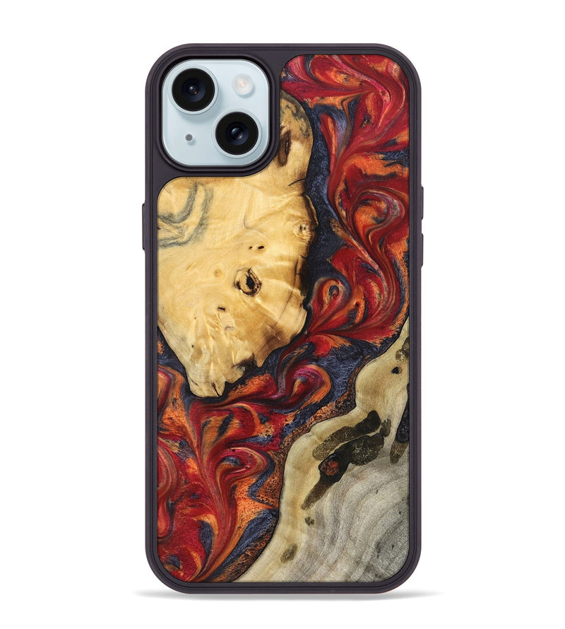 iPhone 15 Plus Wood Phone Case - Carrol (Red, 824962)