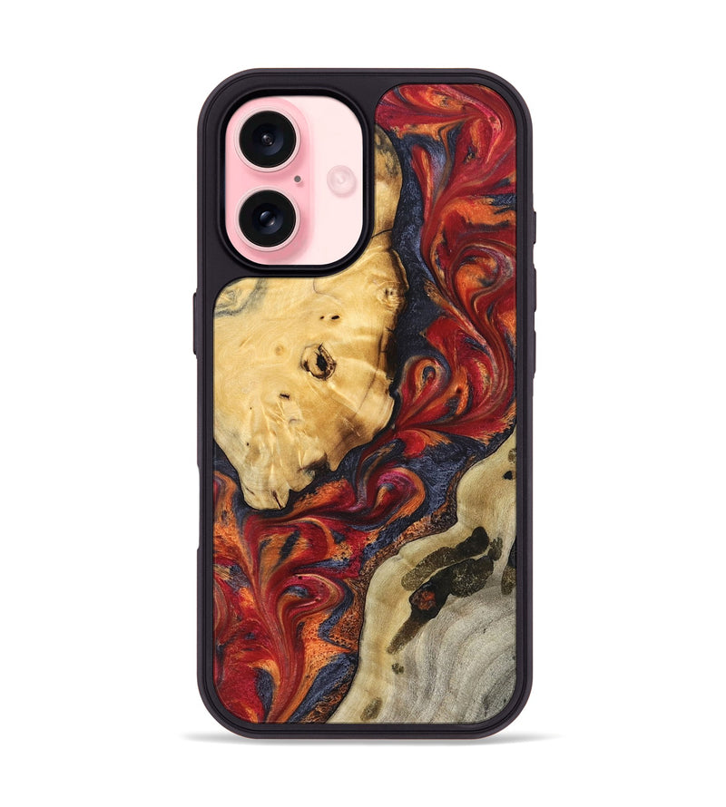 iPhone 16 Wood Phone Case - Carrol (Red, 824962)