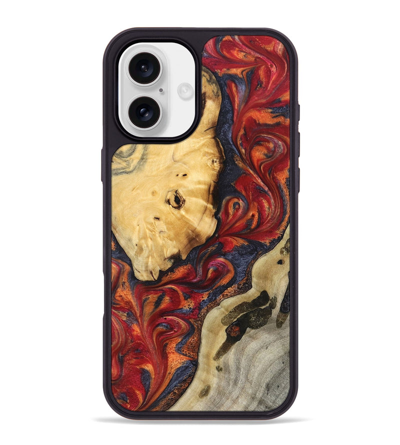 iPhone 16 Plus Wood Phone Case - Carrol (Red, 824962)