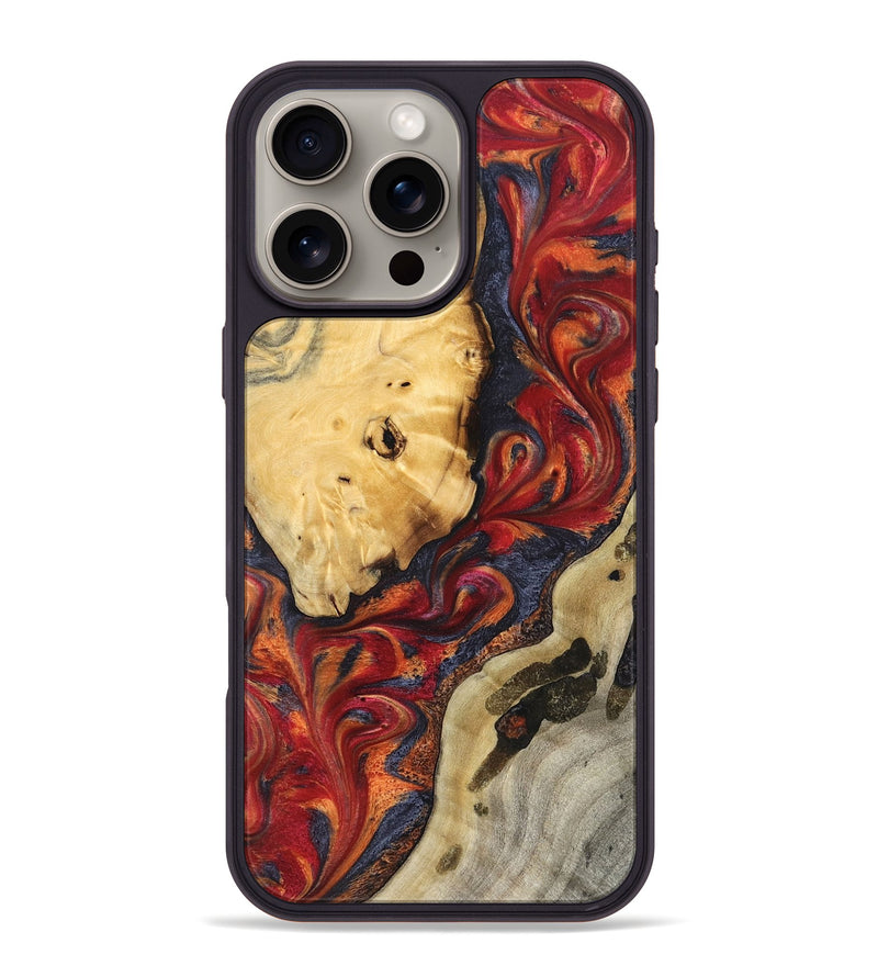 iPhone 16 Pro Max Wood Phone Case - Carrol (Red, 824962)