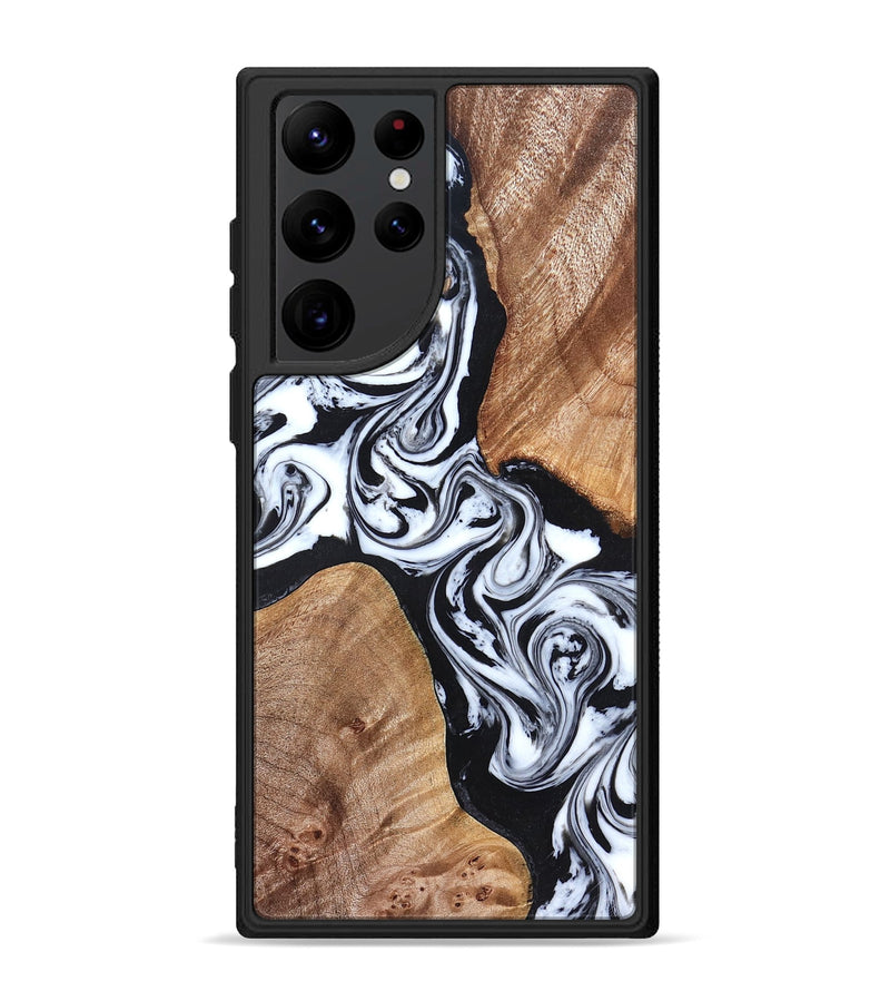 Galaxy S22 Ultra Wood Phone Case - Lashawn (Black & White, 824964)
