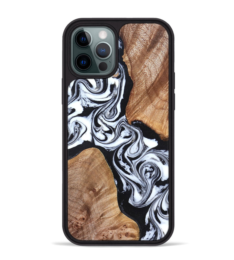 iPhone 12 Pro Max Wood Phone Case - Lashawn (Black & White, 824964)