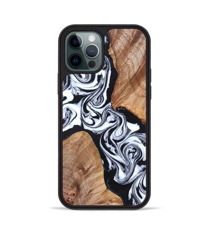 iPhone 12 Pro Wood Phone Case - Lashawn (Black & White, 824964)