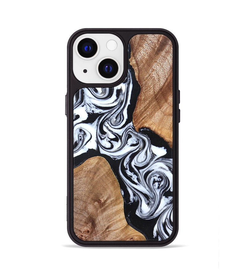 iPhone 13 Wood Phone Case - Lashawn (Black & White, 824964)