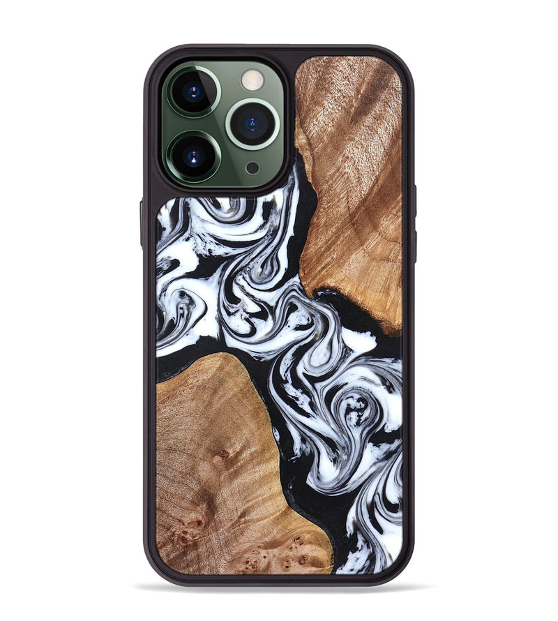 iPhone 13 Pro Max Wood Phone Case - Lashawn (Black & White, 824964)