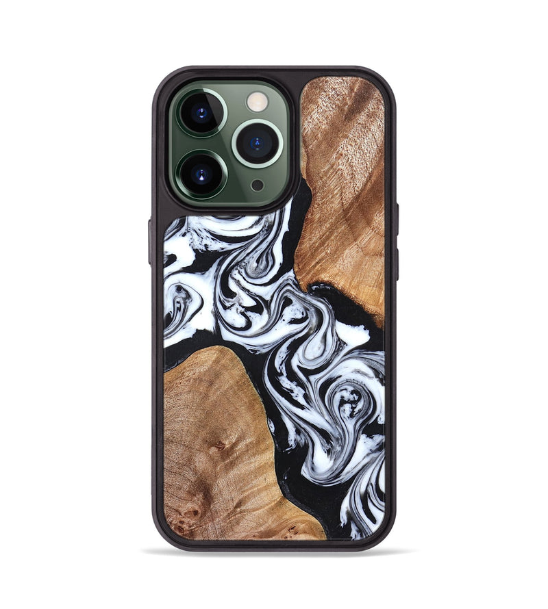 iPhone 13 Pro Wood Phone Case - Lashawn (Black & White, 824964)