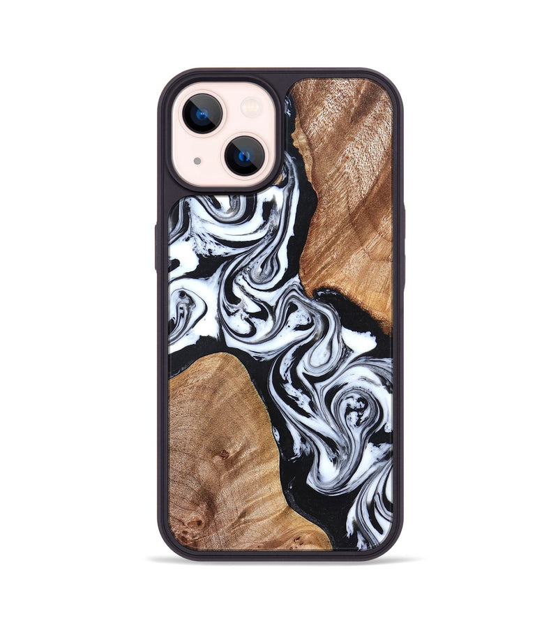 iPhone 14 Wood Phone Case - Lashawn (Black & White, 824964)