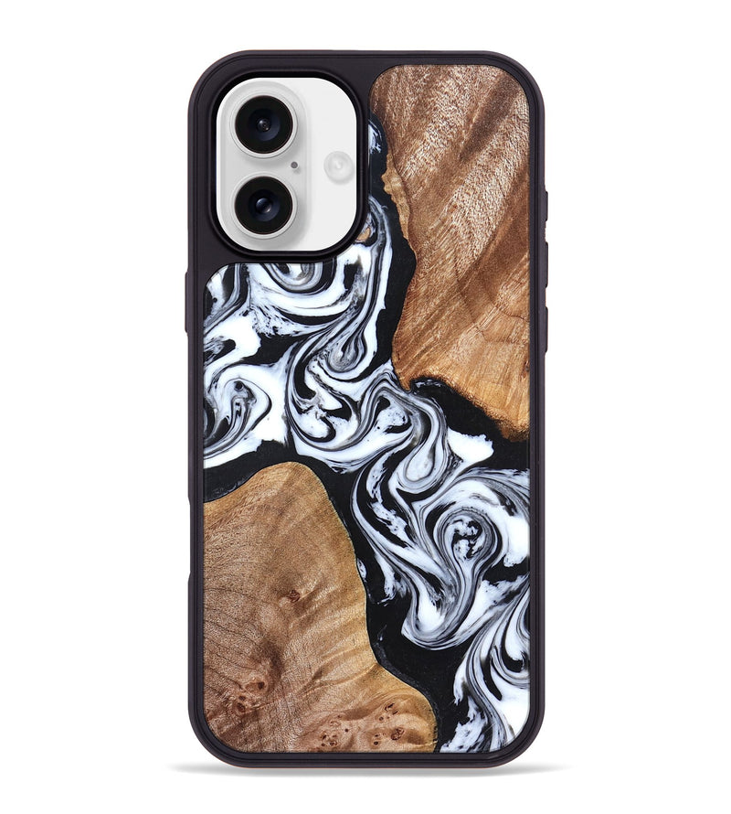 iPhone 16 Plus Wood Phone Case - Lashawn (Black & White, 824964)