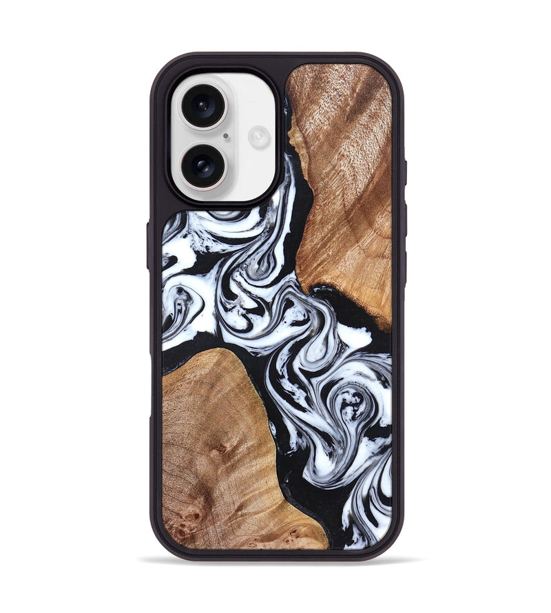 iPhone 17 Wood Phone Case - Lashawn (Black & White, 824964)