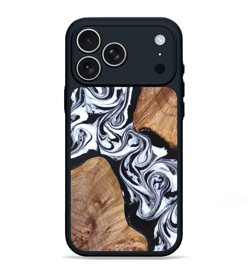 iPhone 17 Pro Max Wood Phone Case - Lashawn (Black & White, 824964)