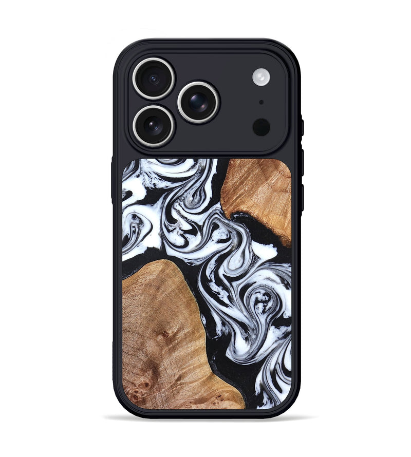 iPhone 17 Pro Wood Phone Case - Lashawn (Black & White, 824964)
