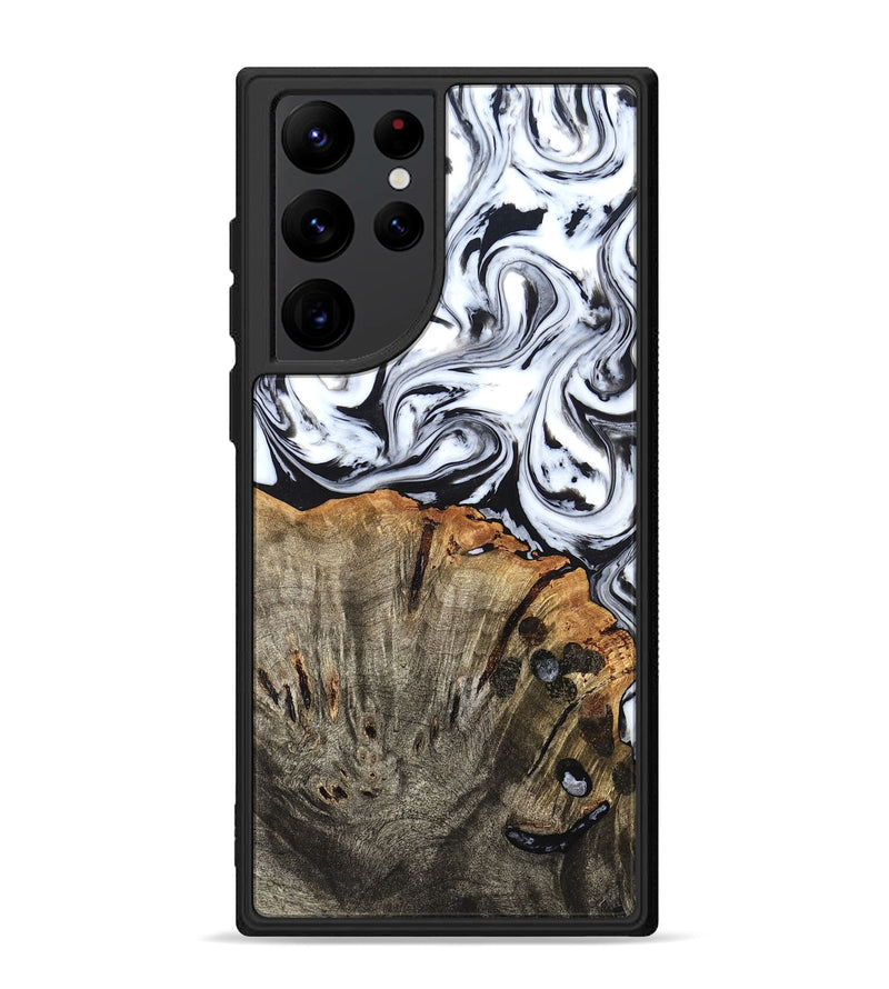Galaxy S22 Ultra Wood Phone Case - Katelin (Black & White, 824965)