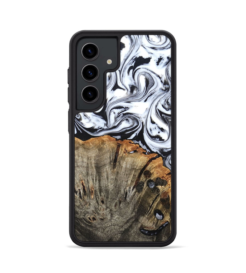 Galaxy S24 Wood Phone Case - Katelin (Black & White, 824965)
