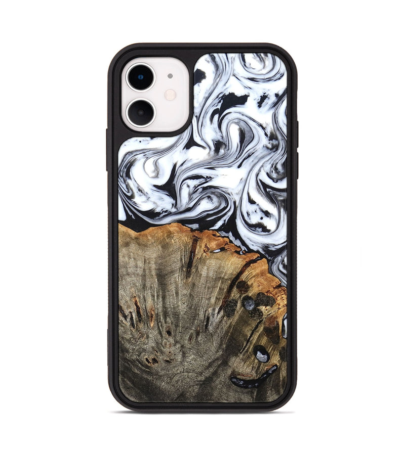 iPhone 11 Wood Phone Case - Katelin (Black & White, 824965)