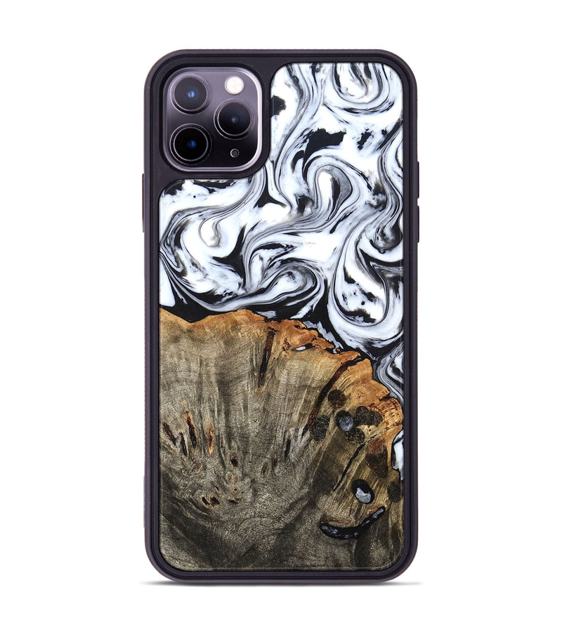 iPhone 11 Pro Max Wood Phone Case - Katelin (Black & White, 824965)