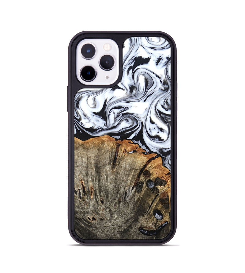 iPhone 11 Pro Wood Phone Case - Katelin (Black & White, 824965)