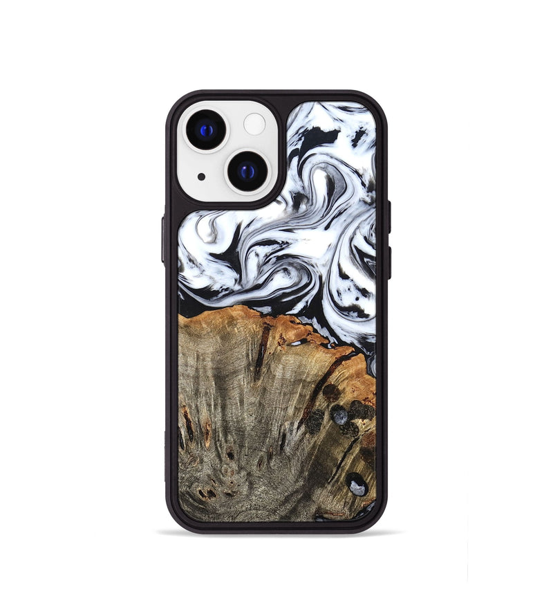 iPhone 13 mini Wood Phone Case - Katelin (Black & White, 824965)