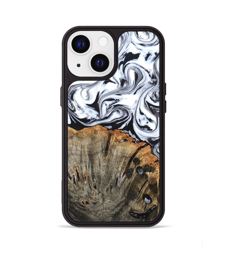 iPhone 13 Wood Phone Case - Katelin (Black & White, 824965)