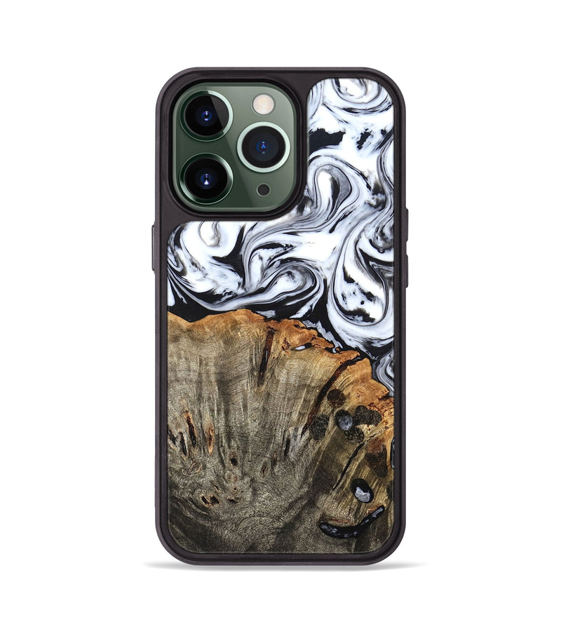 iPhone 13 Pro Wood Phone Case - Katelin (Black & White, 824965)