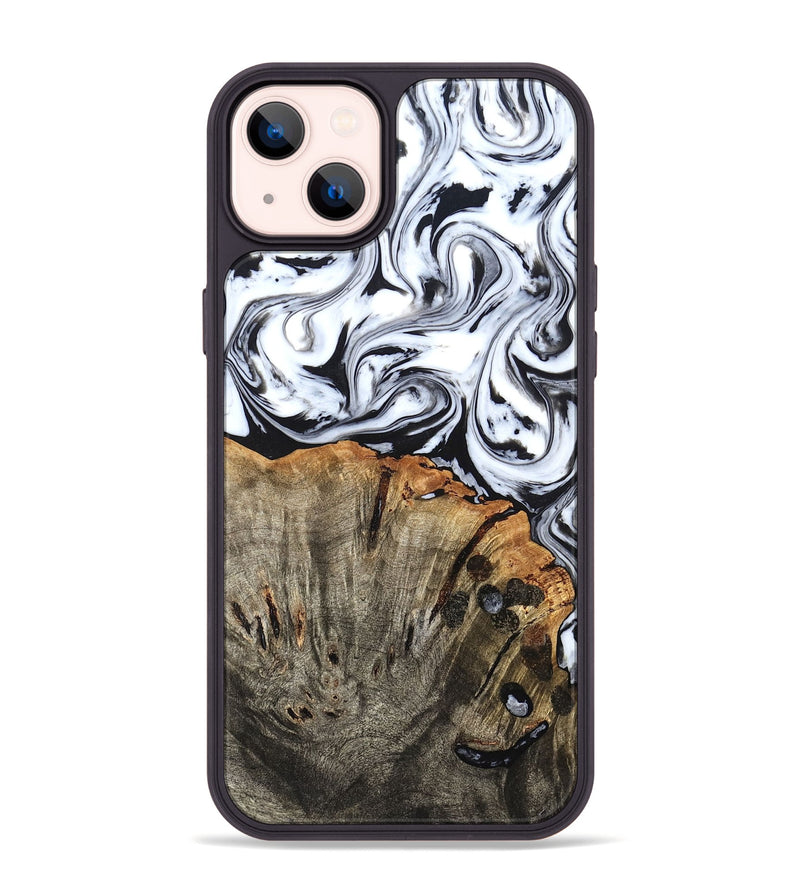 iPhone 14 Plus Wood Phone Case - Katelin (Black & White, 824965)