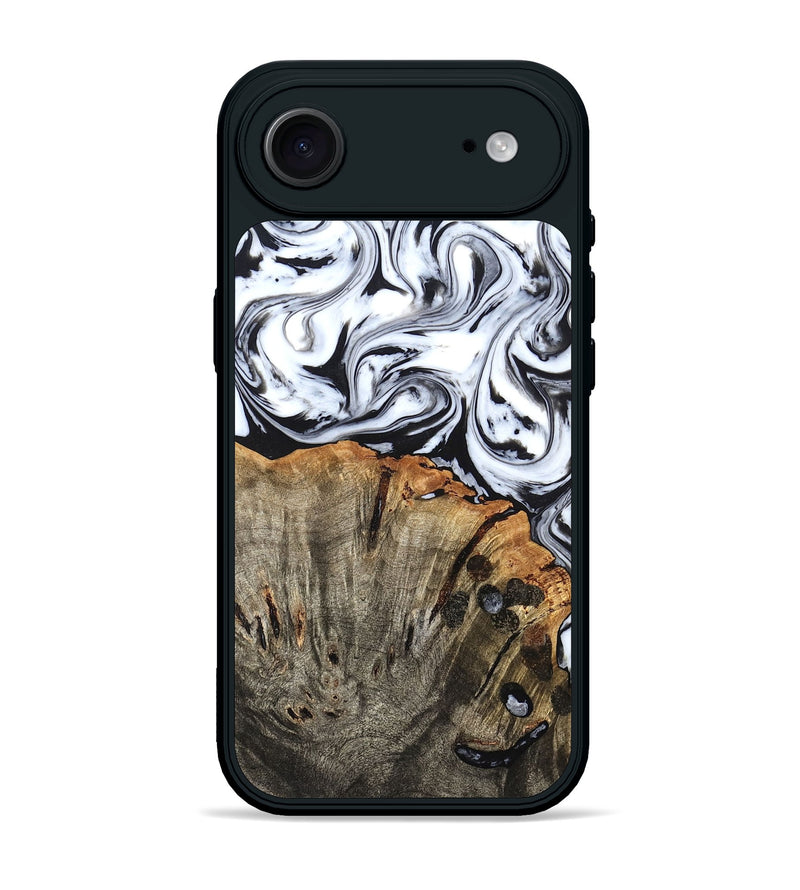 iPhone 17 Air Wood Phone Case - Katelin (Black & White, 824965)