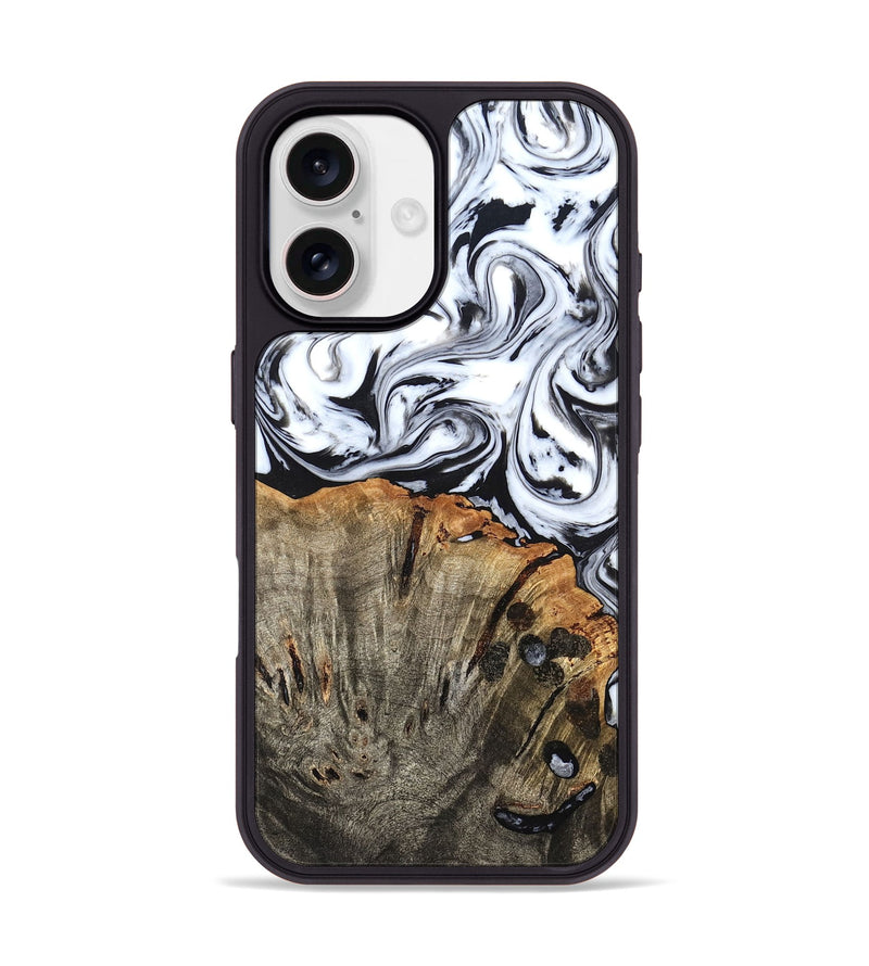 iPhone 17 Wood Phone Case - Katelin (Black & White, 824965)