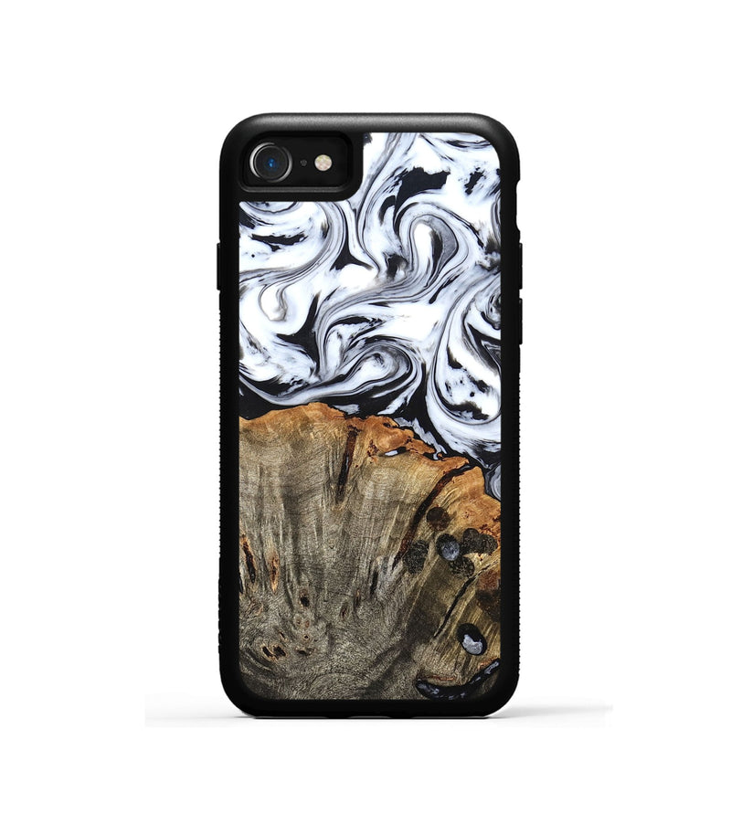 iPhone SE Wood Phone Case - Katelin (Black & White, 824965)
