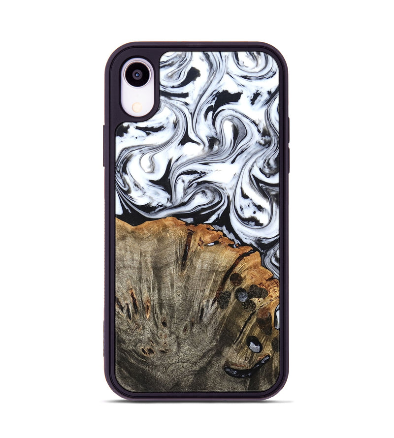 iPhone Xr Wood Phone Case - Katelin (Black & White, 824965)