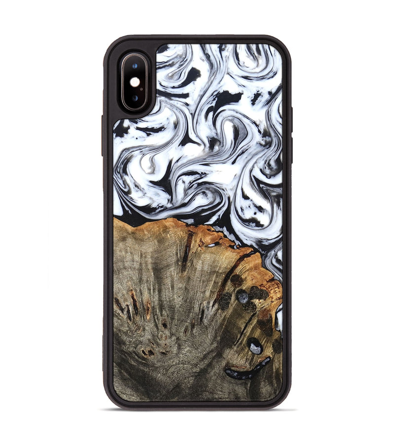 iPhone Xs Max Wood Phone Case - Katelin (Black & White, 824965)