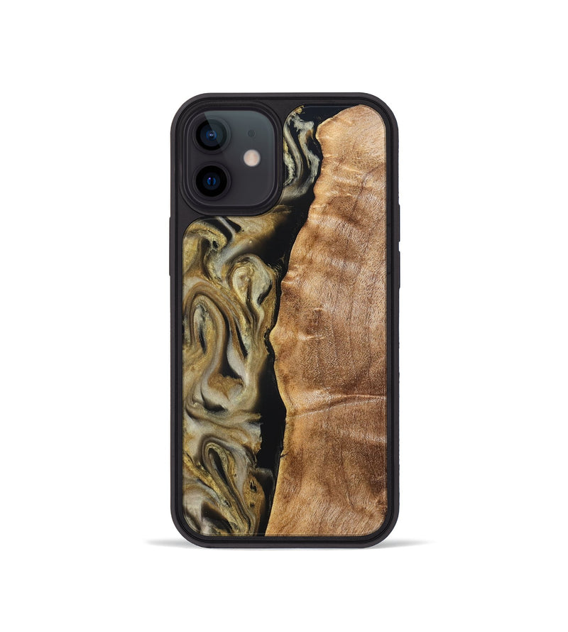 iPhone 12 mini Wood Phone Case - Olivia (Black & White, 824967)