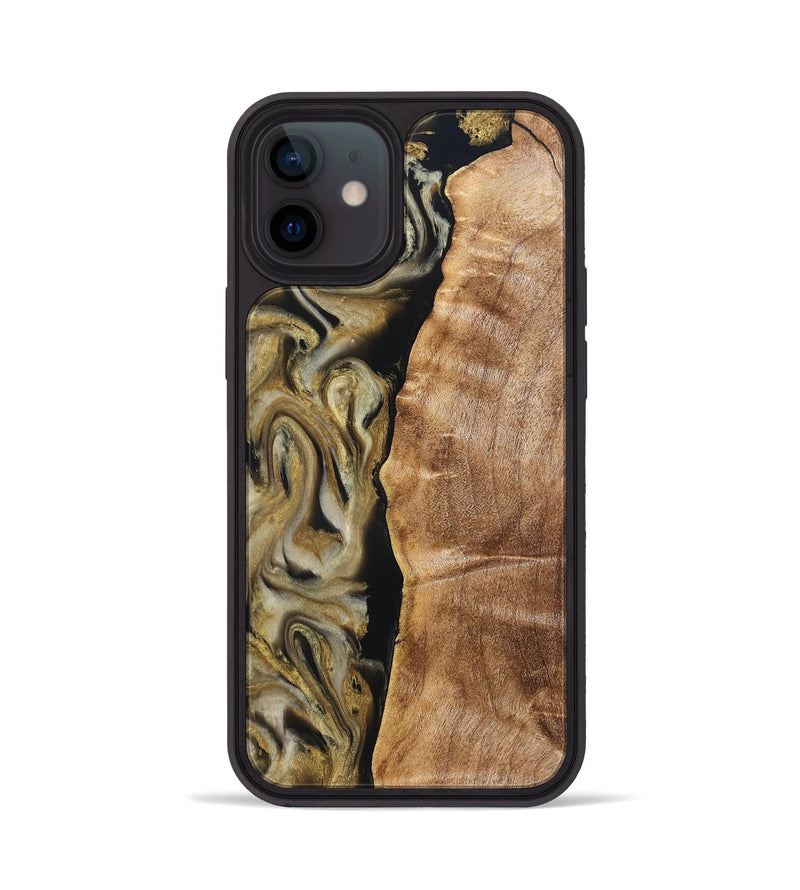 iPhone 12 Wood Phone Case - Olivia (Black & White, 824967)