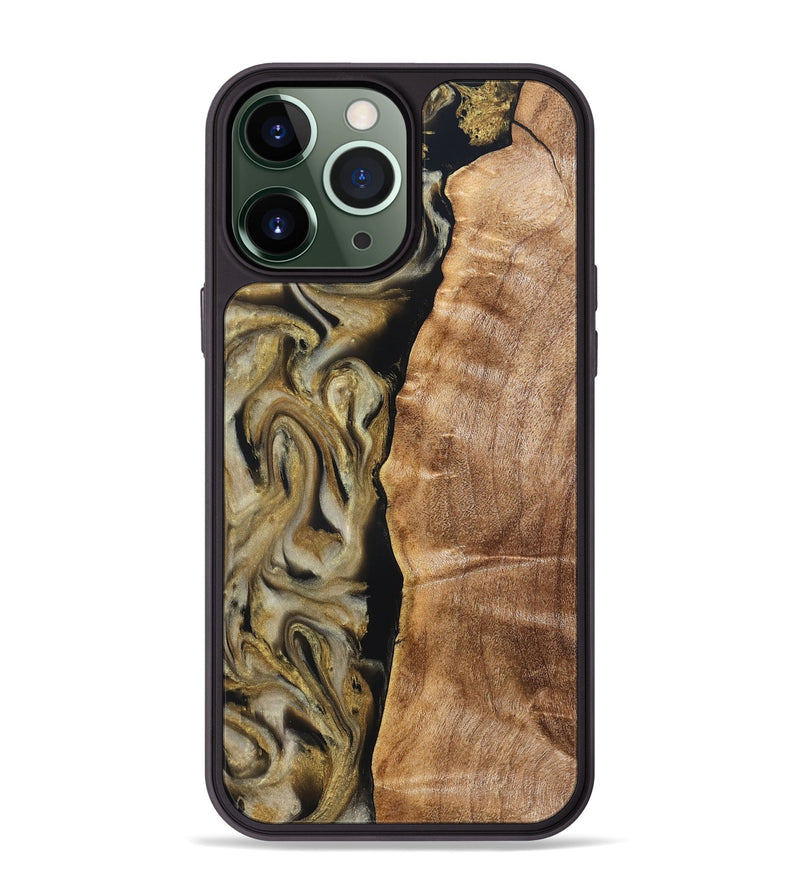iPhone 13 Pro Max Wood Phone Case - Olivia (Black & White, 824967)