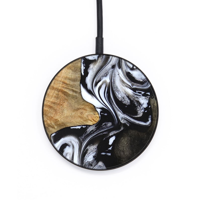 Circle Wood Wireless Charger - Jaelyn (Black & White, 824968)