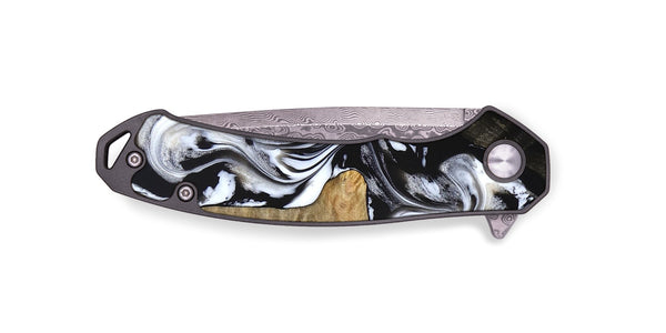 EDC Wood Pocket Knife - Jaelyn (Black & White, 824968)