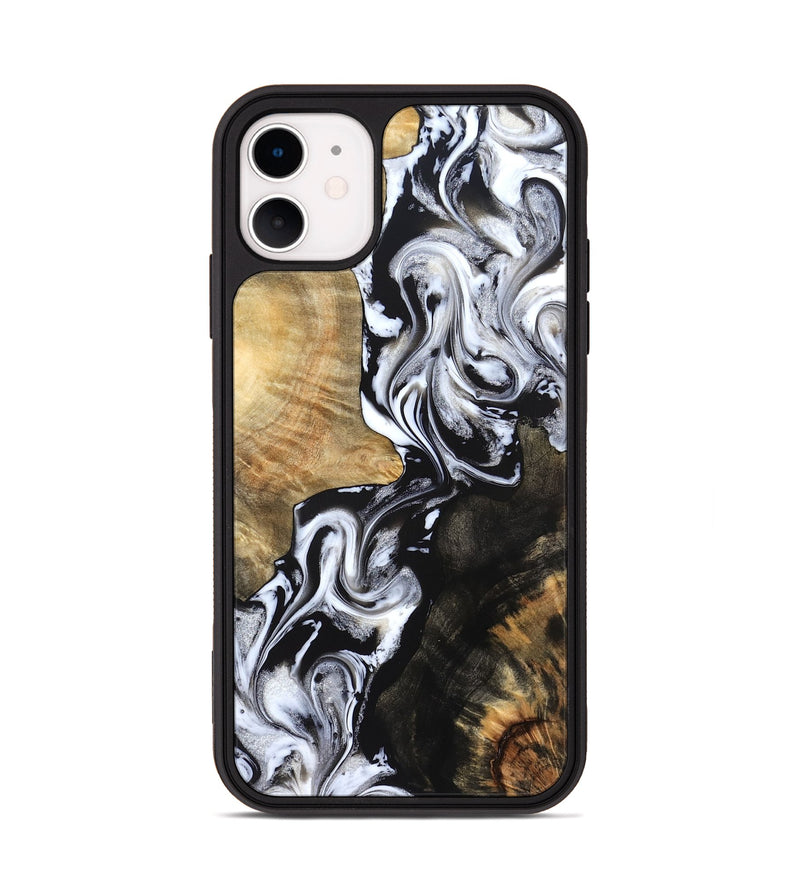 iPhone 11 Wood Phone Case - Jaelyn (Black & White, 824968)