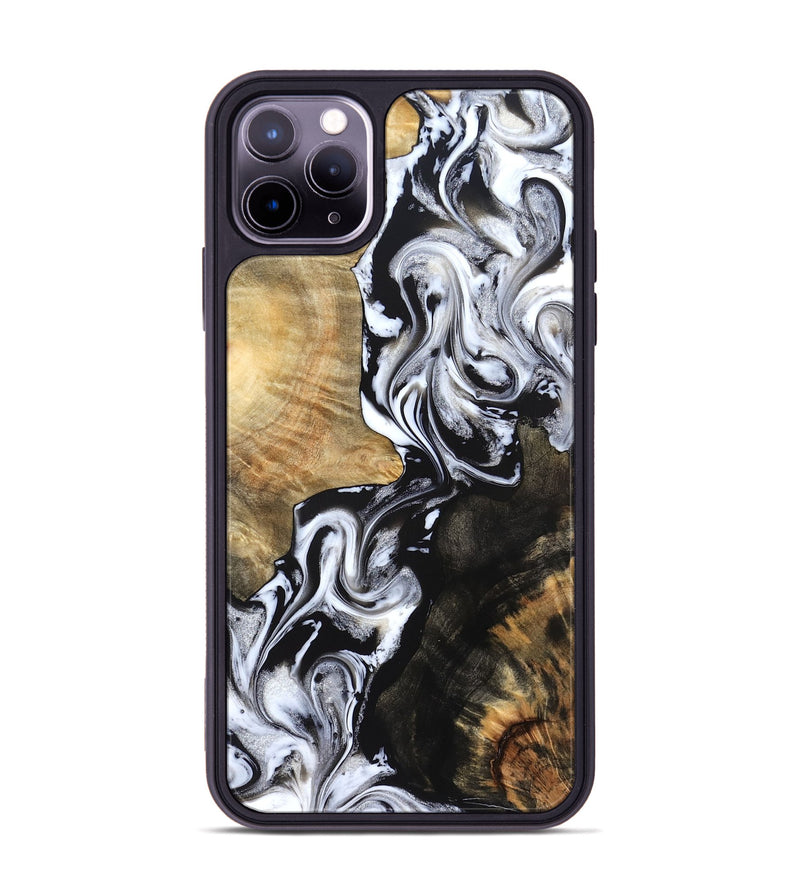 iPhone 11 Pro Max Wood Phone Case - Jaelyn (Black & White, 824968)