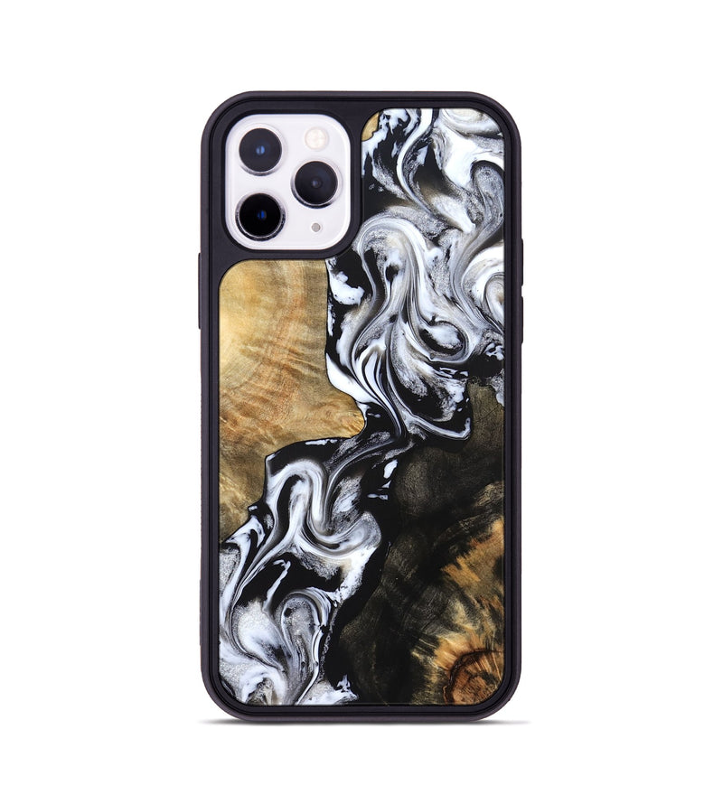 iPhone 11 Pro Wood Phone Case - Jaelyn (Black & White, 824968)
