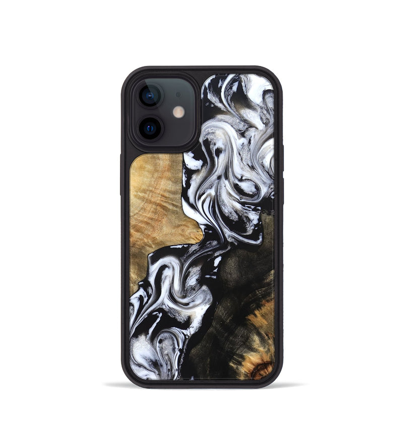 iPhone 12 mini Wood Phone Case - Jaelyn (Black & White, 824968)